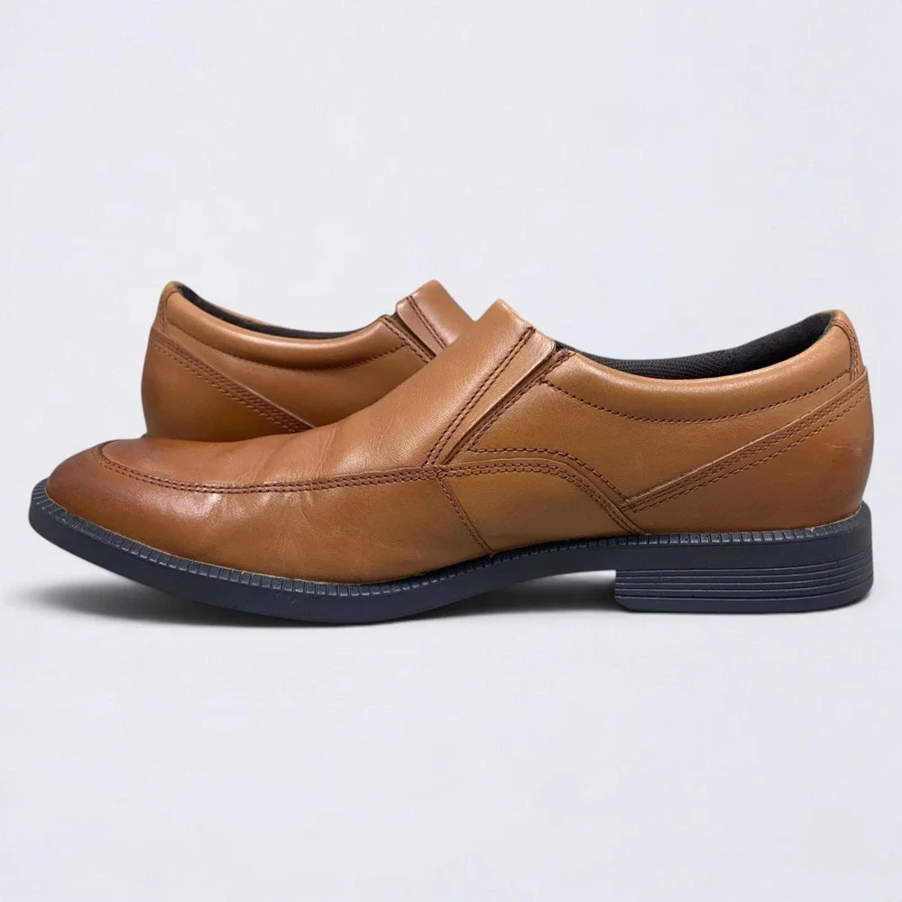 Rockport Dressports Office II Apron Slip-On Loafers Mens Size 10 Brown Leather